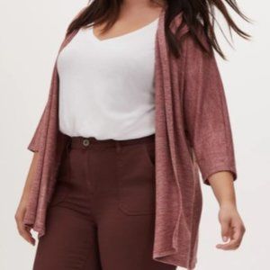 Torrid Brick Red Hacci Open Front Dolman Kimono